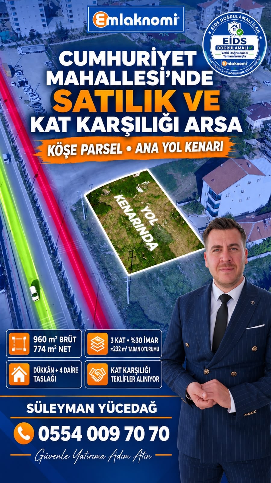 EMLAKNOMİ’DEN CUMHURİYET MAHALLESİ’NDE SATILIK VE KAT KARŞILIĞI ARSA | DÜKKÂN + DAİRE PROJE FIRSATI