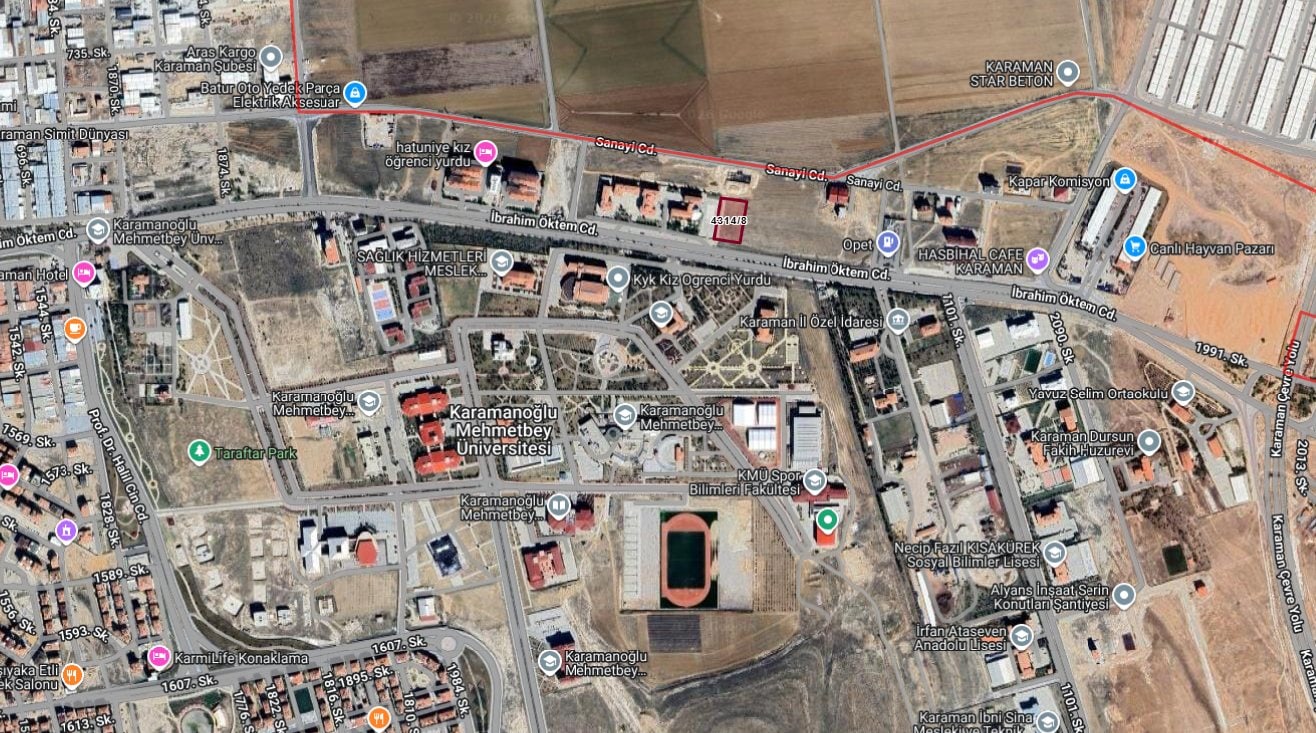 ÜNİVERSİTE KARŞISI Satılık 4002m² Konut+Ticaret İmarlı Müstakil 3 Cepheli Arsa