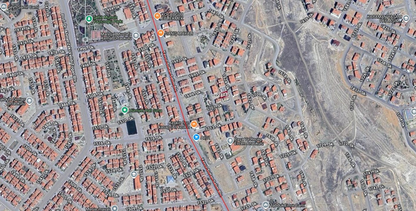 Merkez şeyh edebali 377m² Konut İmarlı 3 Cephe Müstakil Tapulu Arsa